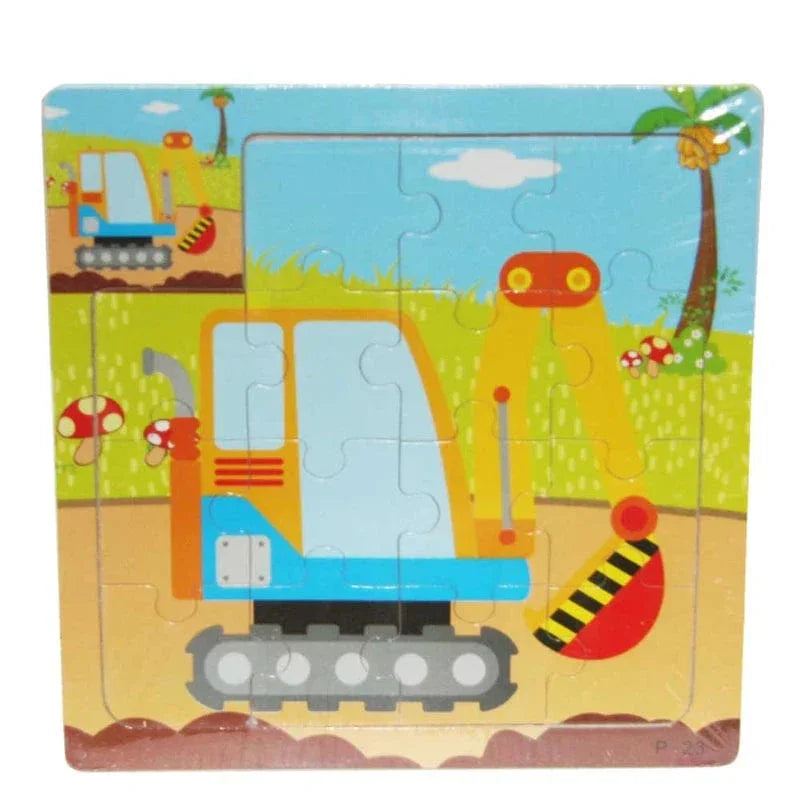 Construction Machine Wooden Puzzle for Kids Inkarto