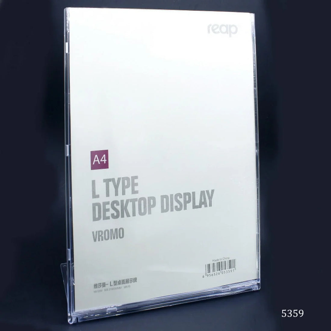 Vromo L Type Acrylic Display Stand | ID Holder & Menu Display for Hotels & Restaurants