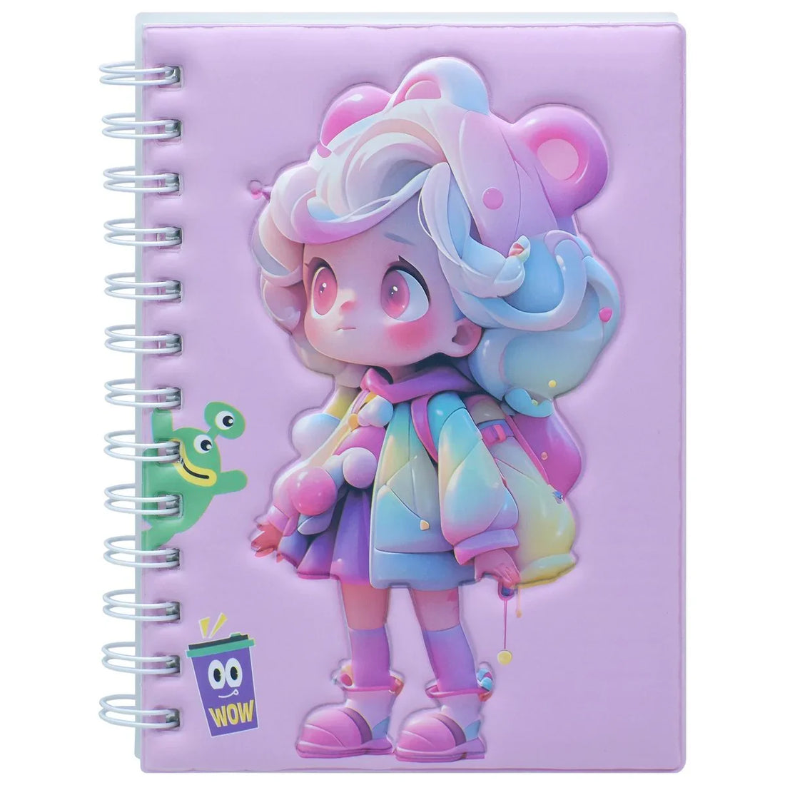 Cute Kawaii doll Spiral Diary l Ruled l Pack of 1