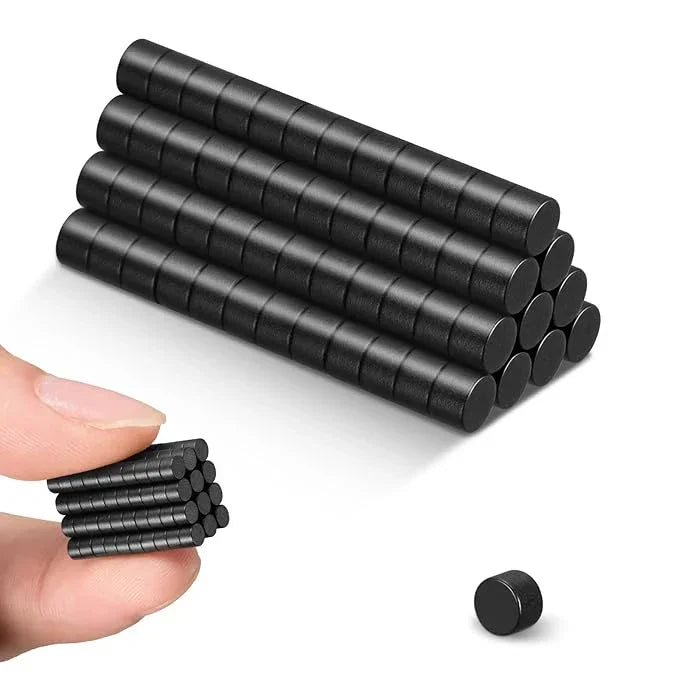 MG Traders Magnet Sheet & Buttons Black 10X3Mm Magnet 50Pc (10Mm)