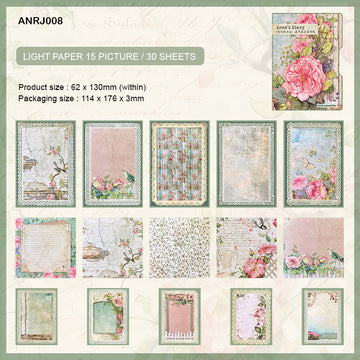 Anrj008 Annes Diary paper Cutout for Journaling & Scrapbooking  30Pc