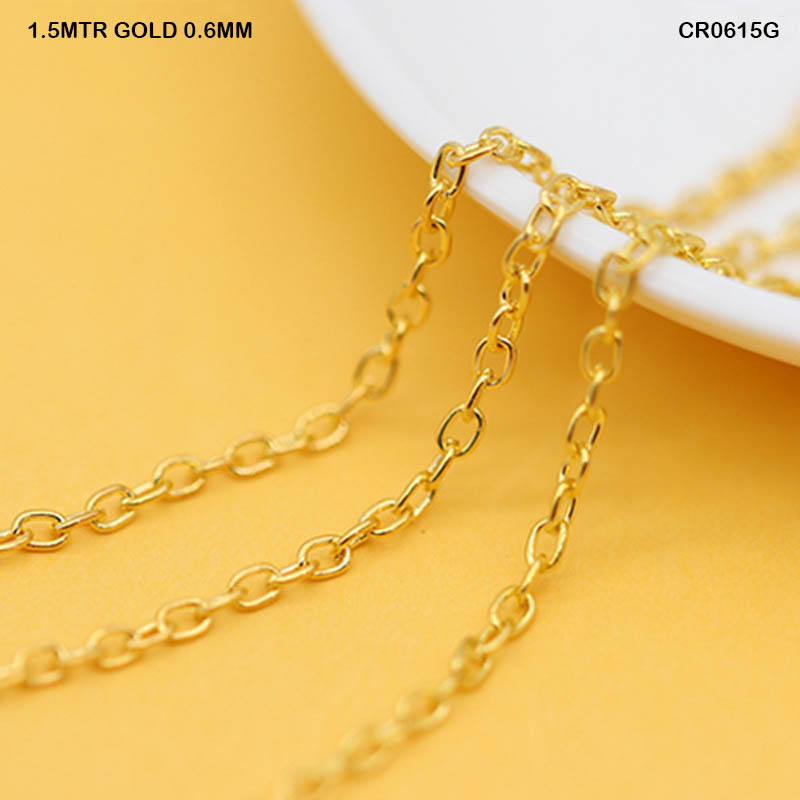 Cr0615G Chain R 1.5Mtr Gold 0.6Mm