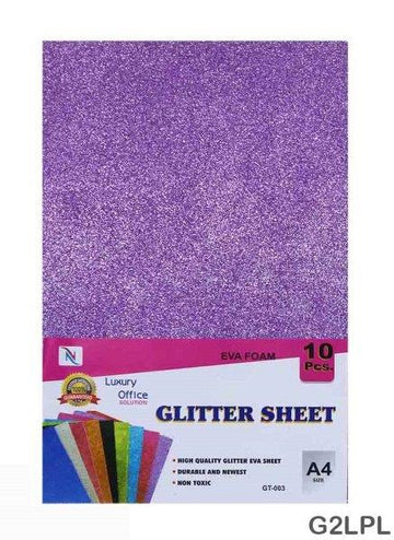 Glitter Foam Sheet (G2Lpl) Sticker A4 L Purple 10Pc