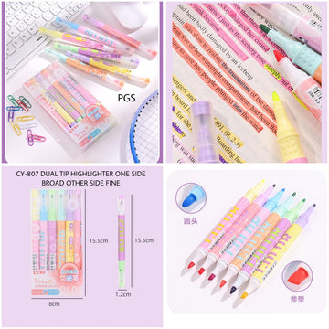 (Buy one Get one Free) Pastel Color highlighter l Pack of 6 highlighter