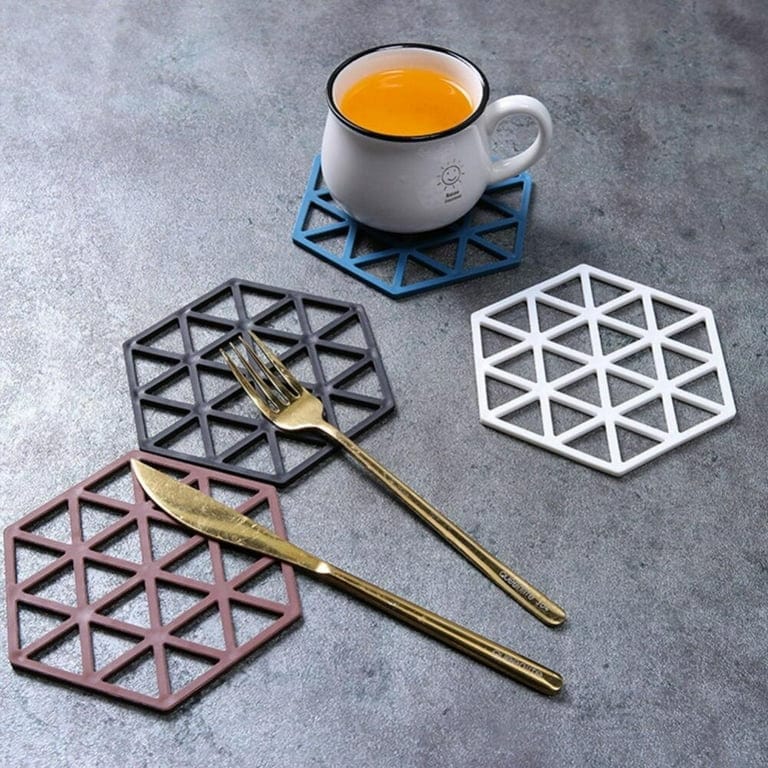 Colourhouse COASTER Premium Hexagon shaped Heat Insulation Silicon Coaster- single piece