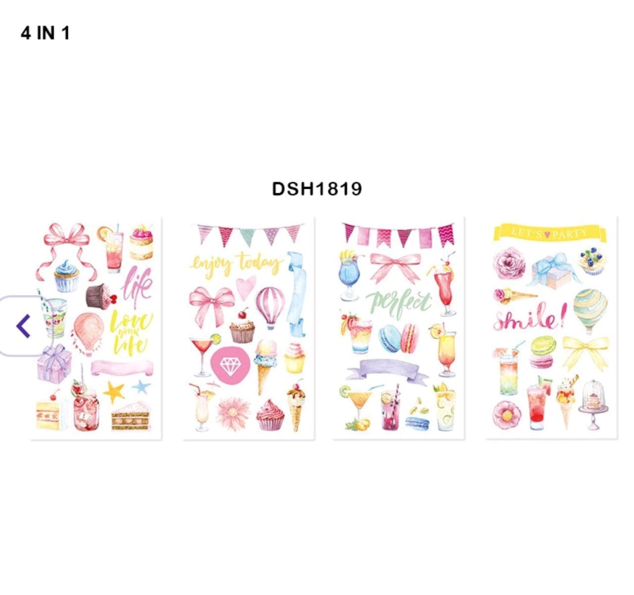 Craftdev Journaling Supplies Japanese Deco stickers, junk journal supplies (Pack of 4 sheets)