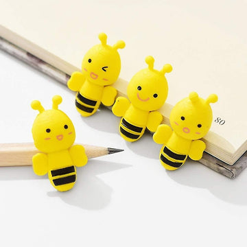 Cute Honeybee shaped Eraser -perfect for stationery or gifting-can be dismantled (pack of 2)