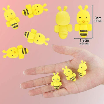 Cute Honeybee shaped Eraser -perfect for stationery or gifting-can be dismantled (pack of 2)