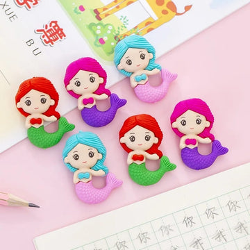 Mermaid shaped Eraser -perfect for stationery or gifting-can be dismantled (Contain 1 Unit)
