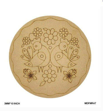 MDF Cutout Round Mandala Engrave 20cm - Artistic Beauty for Your Space
