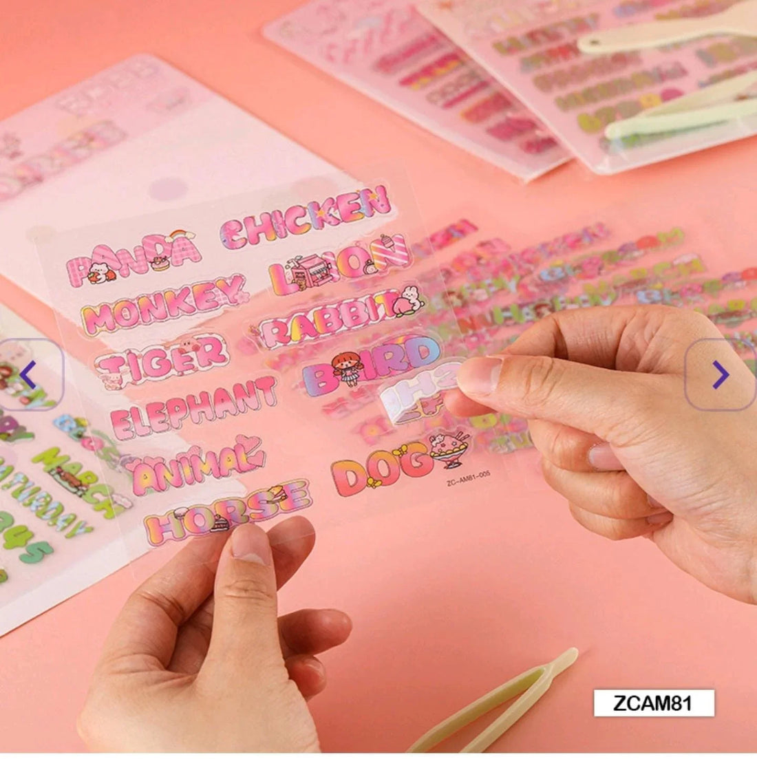 Sun international (Pack of 4) Suatelier Korean mood booster Journaling stickers-Kawaii Style