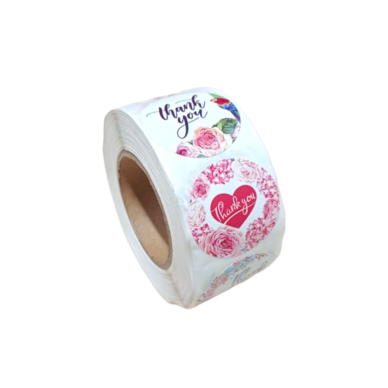 craftdev Mumbai branch Thank you Sticker Tapes (JUMBO ROLL) Floral labels for Gifting and other art work(500 Labels) 1inch