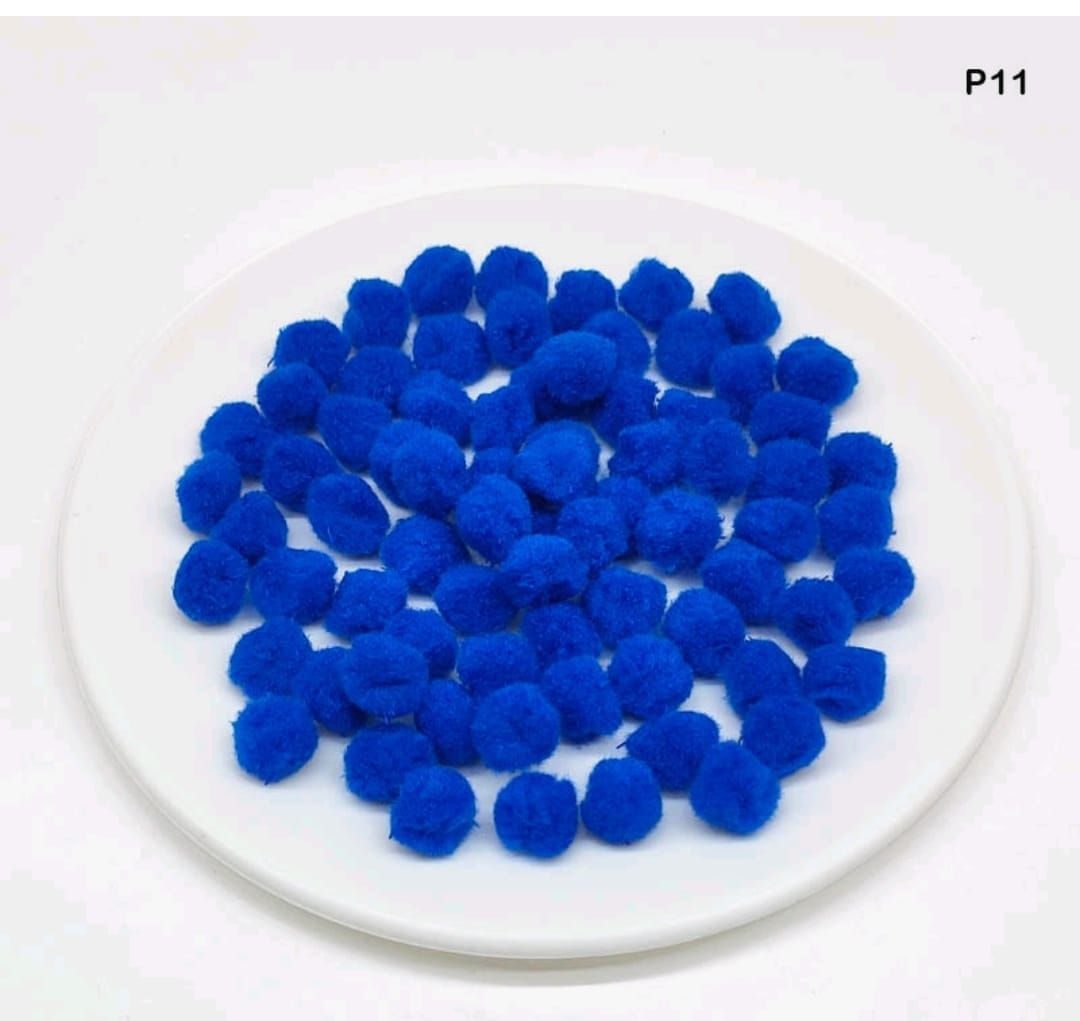 1.5 Inch Royal Blue Craft Pom Poms 50 Pieces 