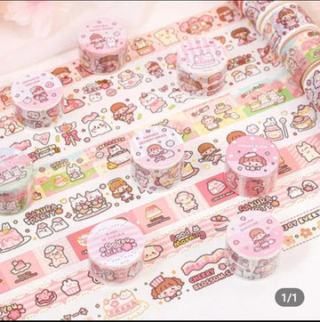 Premium Kawaii Sticker Roll - 1 Roll of Adorable Journaling and Decorative Craft Stickers