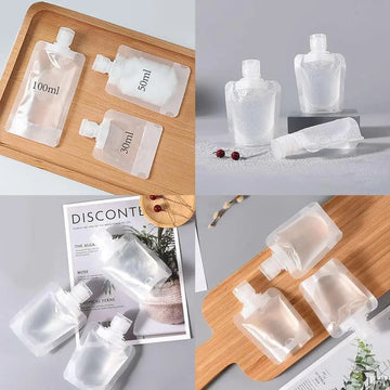 Travel-Friendly Cosmetic Cream/ Lotion/ shampoo- Portable bag - Contain 1 Unit Refillable Containers