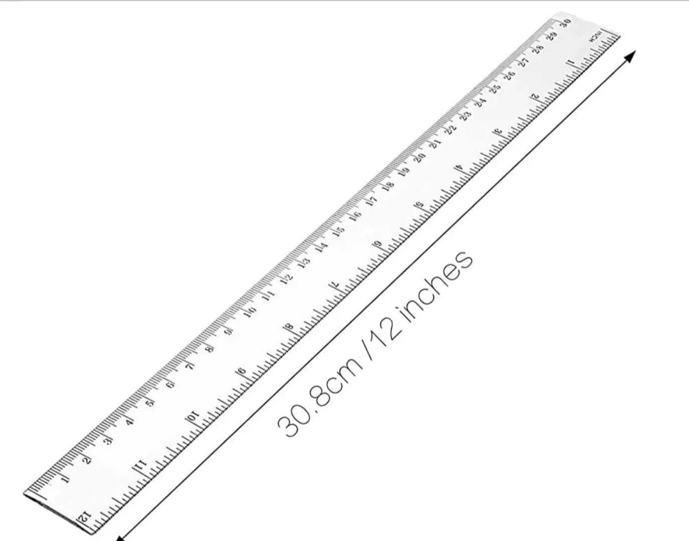 12 Ruler, 5PCS 30CM with Centimeters and Plastic Me
