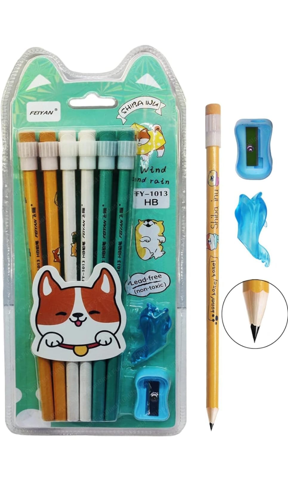 10 pcs Wooden Colored DIY Cute Pencils for Kids,with Pencil Sharpeners,4 in  1 Color Pencil Set for Drawing, Coloring, Sketching Drawing Stationery