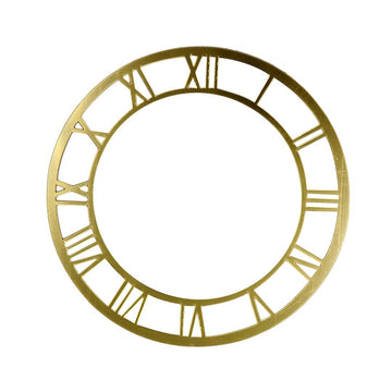 Golden Roman Clock Acrylic Cutout - 8-Inch Decorative Timepiece