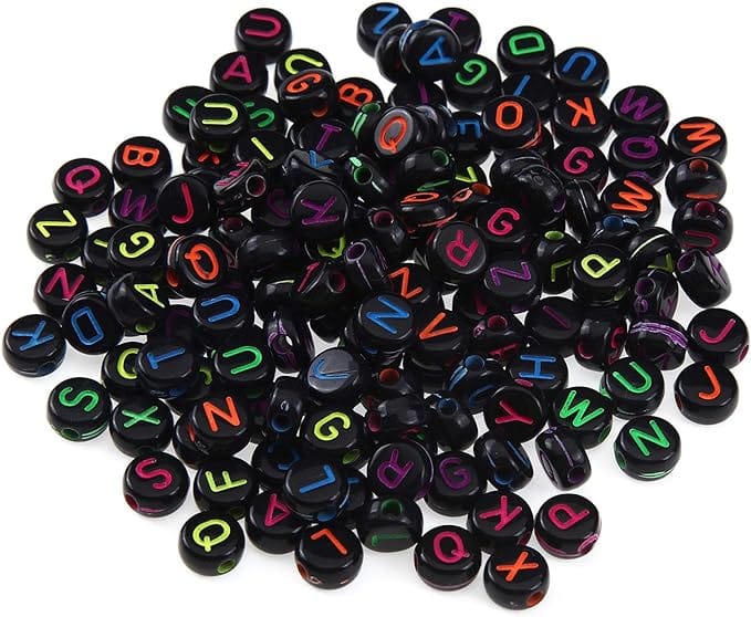 Inkarto Hobbies & Creative Arts Alphabets Colourful Beads For Braclet making and other hobby work 20GM