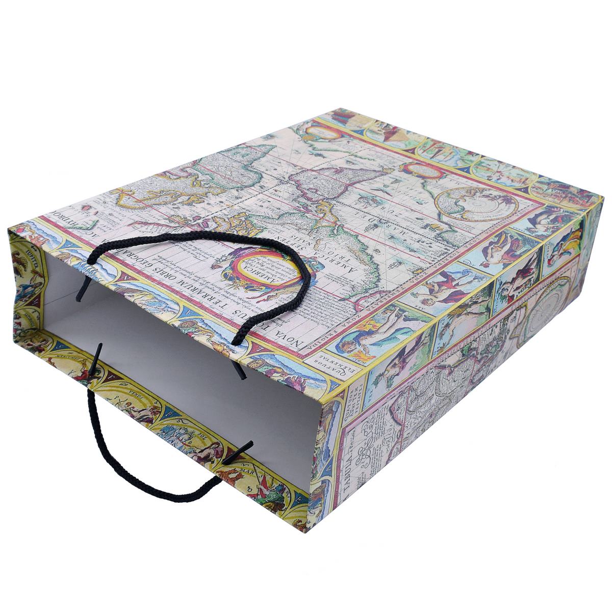 jags-mumbai Bag Jags Paper Bag Big Antique World Old Map B4 JPBB01