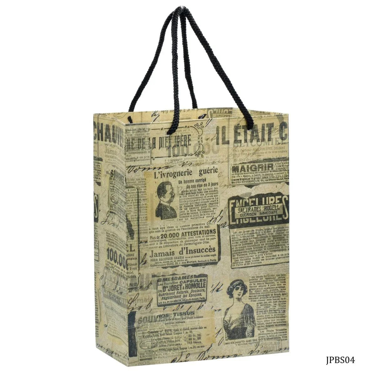 Jags Paper Bag Small Vintage Newspaper A5 JPBS04 Pack of 12 Pcs