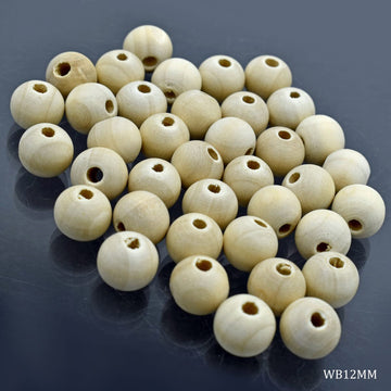 jags-mumbai Beads Jags Wooden Beads 12mm 20GM WB12MM