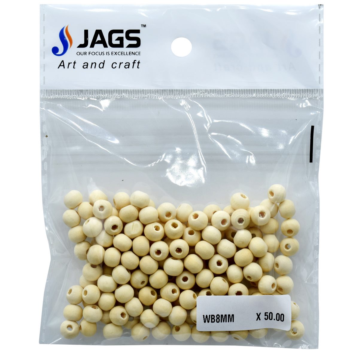 jags-mumbai Beads Jags Wooden Beads 8mm 20GM WB8MM
