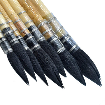 Artist Hair Mop Brush Set of 7Pcs - Premium Brushes for Soft Blending and Wash Techniques