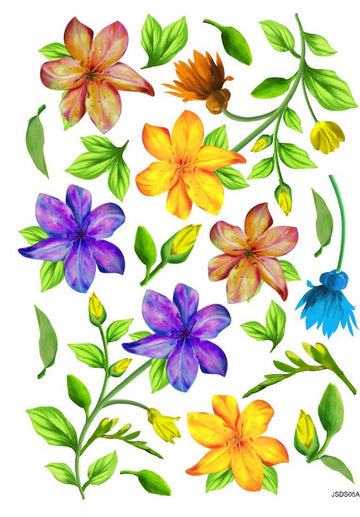 Floral Serenade: Resin Flower Printed Sheet A4