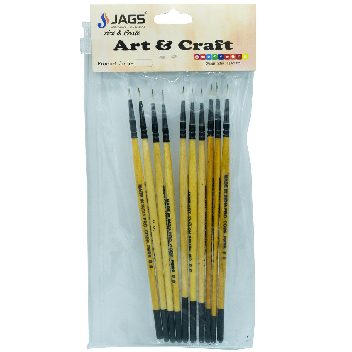 jags-mumbai Brush Synthetic Hair Round Painting Brush - No. 00