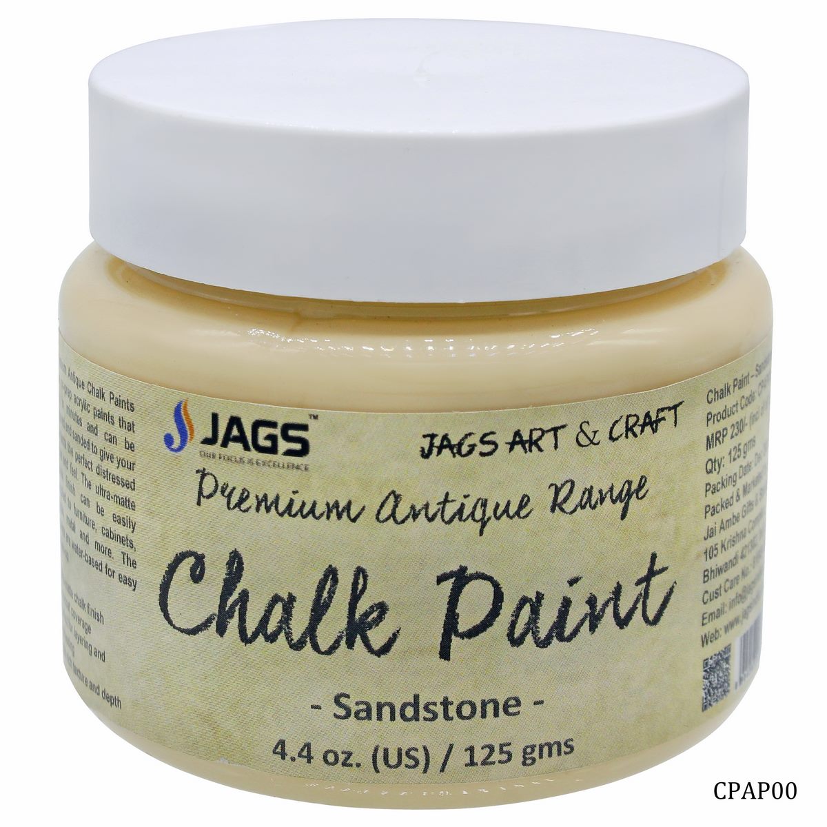 jags-mumbai Chalk Paint Chalk Paint Antique Premium Sandstone 125ML CPAP00