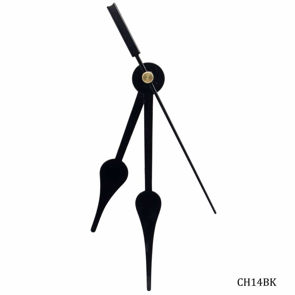 jags-mumbai Clock Making Material 13.5cm  Long Spade Hands for DIY Clock hands black colour
