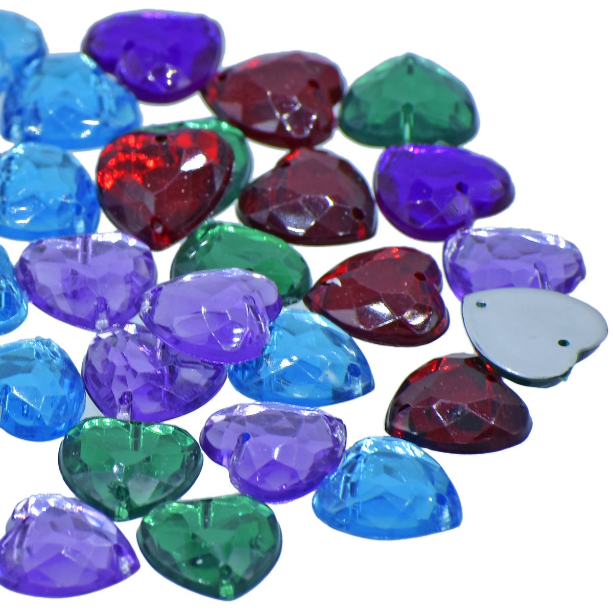 jags-mumbai Craft Accessories Jags Kundan Stone With Hole Heart 10Gms 12MM JKSR08