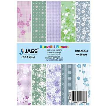 jags-mumbai Designed Paper Scrapbooking paper packs ,printed greeting papers of Paper Jags A5 Beautiful FlowerNX BNXA5X40