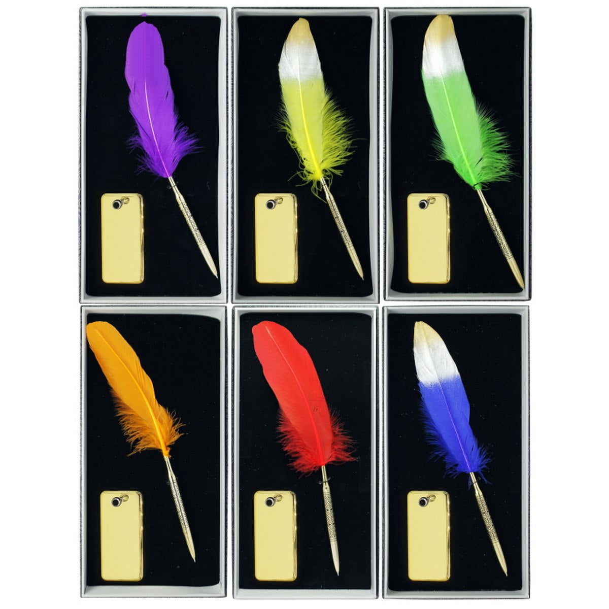 jags-mumbai Feather Pens Feather Ball Pen With Gold Stand & Gift Box