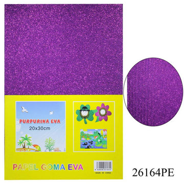 A4 Glitter Foam Sheet With Sticker Purple 26164PE