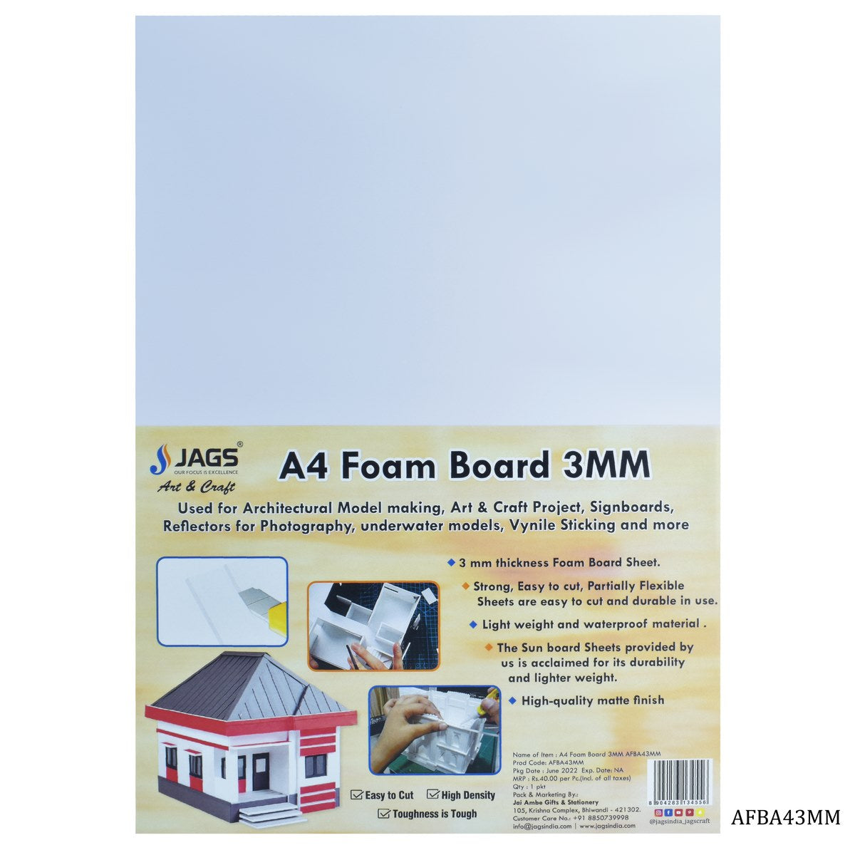 jags-mumbai Foam, Mount,Cork Sheet Foam Board 3MM thick A4