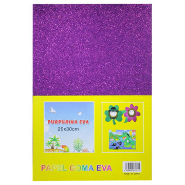 A4 Glitter Foam Sheet With Sticker Purple 26164PE