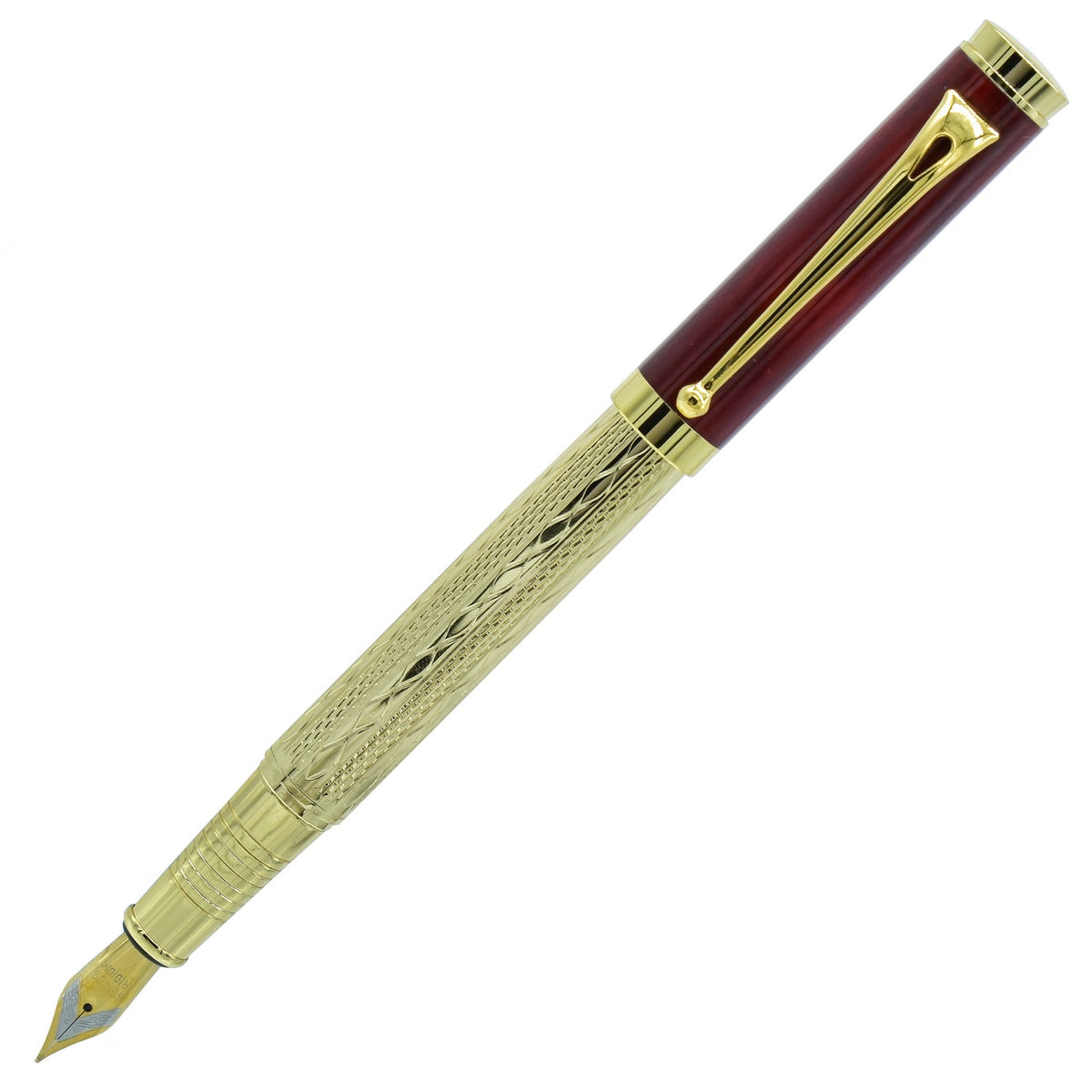 jags-mumbai Fountain pens Fountain pen half gold and red colour golden clip