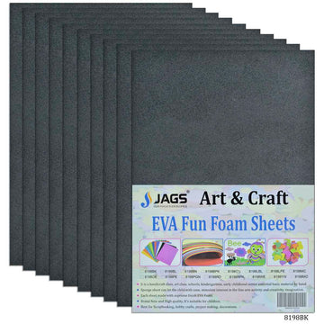 jags-mumbai Glitter Paper & Foam Sheet A4 Foam Sheet Without Sticker Black