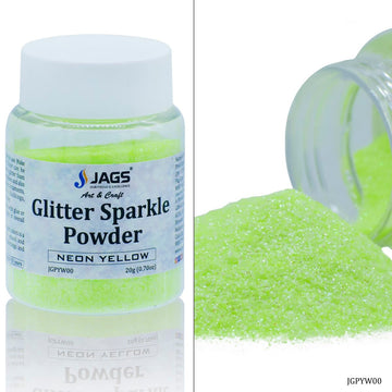 jags-mumbai Glitter Powder Jags Glitter Powder Neon Yellow 20gm JGPYW00