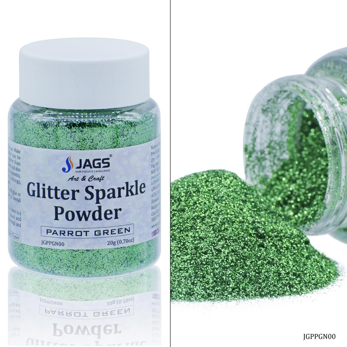 jags-mumbai Glitter Powder Jags Glitter Powder Parrot Green 20gm JGPPGN00