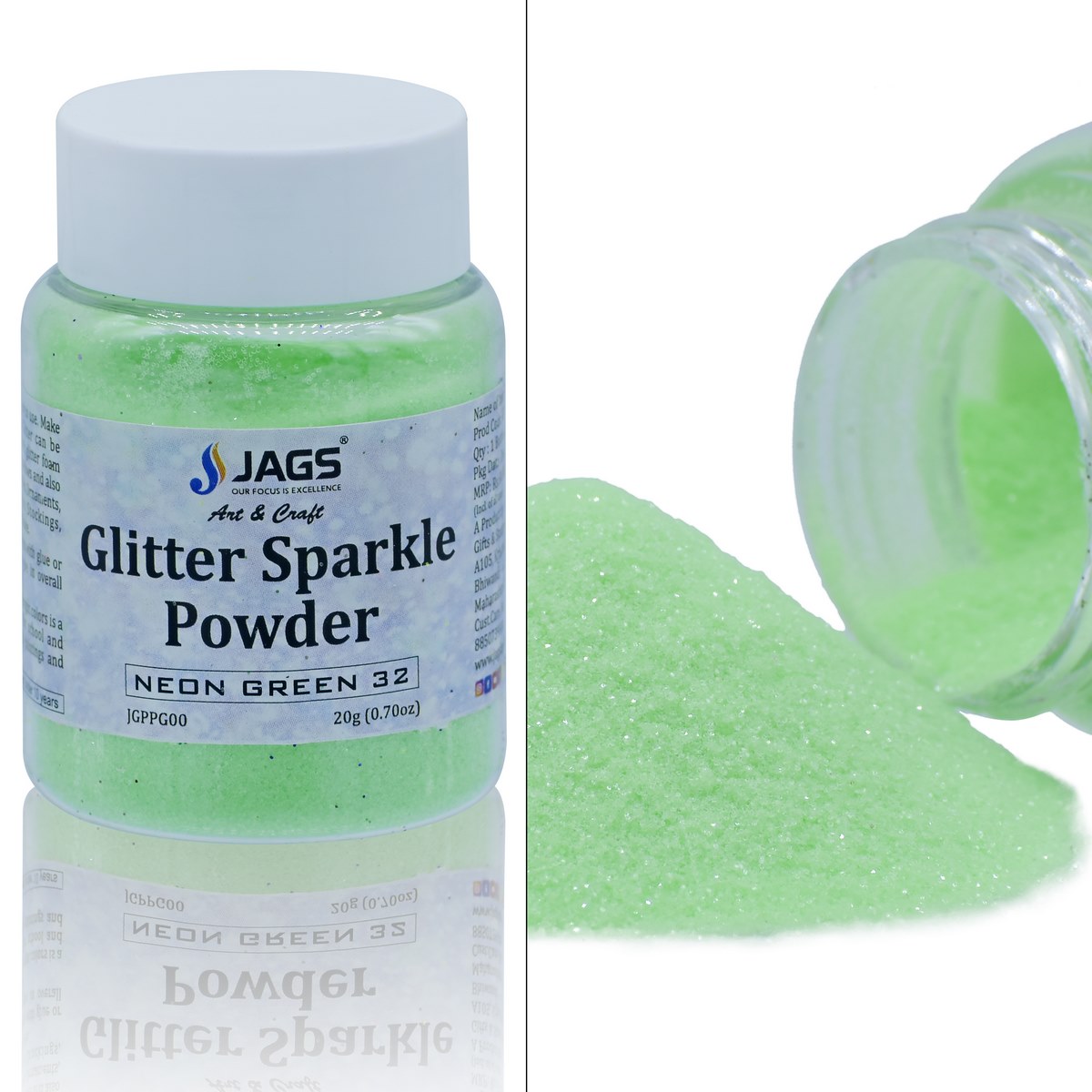 jags-mumbai Glitter Powder Jags Glitter Sparkle Powder 6 Pcs (1No) Mix Colour JGSP6P-1