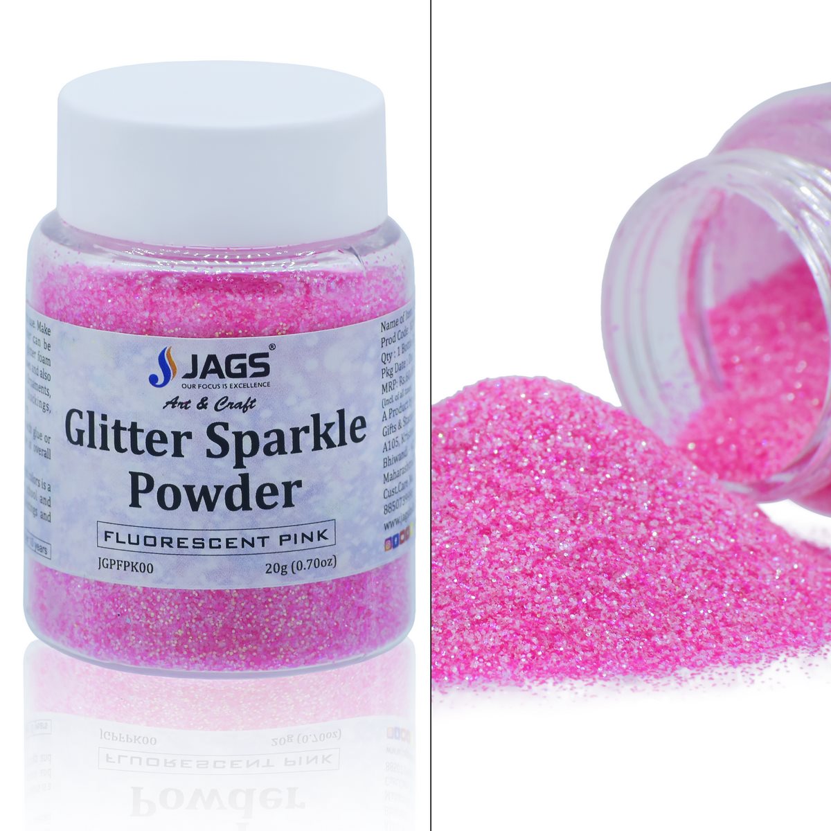 jags-mumbai Glitter Powder Jags Glitter Sparkle Powder 6 Pcs (2No) Mix Colour JGSP6P-2