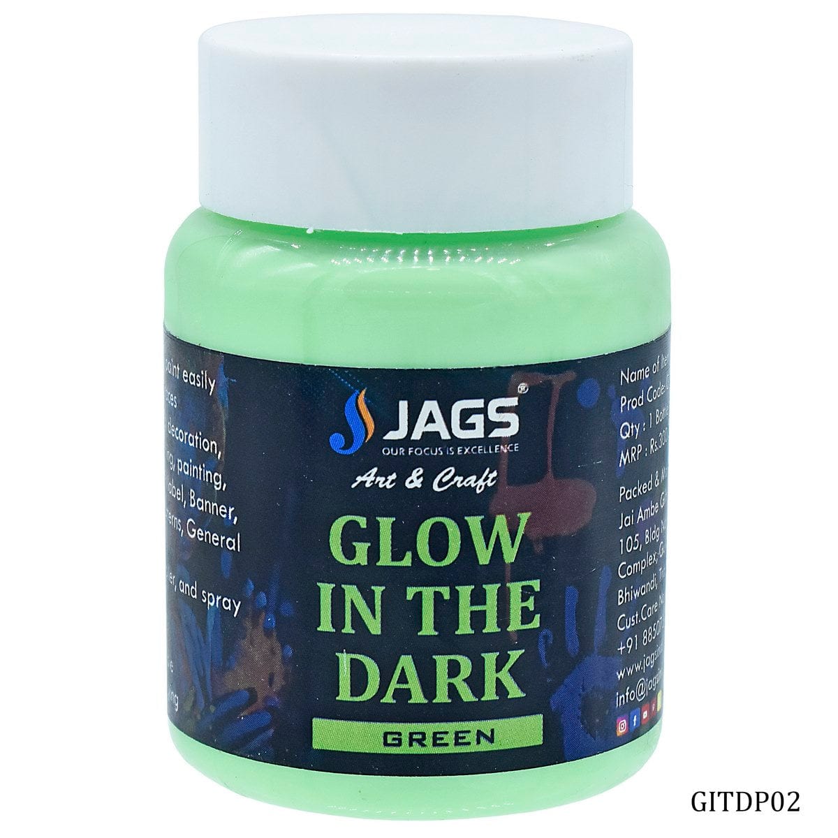 jags-mumbai Glow Powder & Pigment Glow In The Dark Paste 50gm Green GITDP02