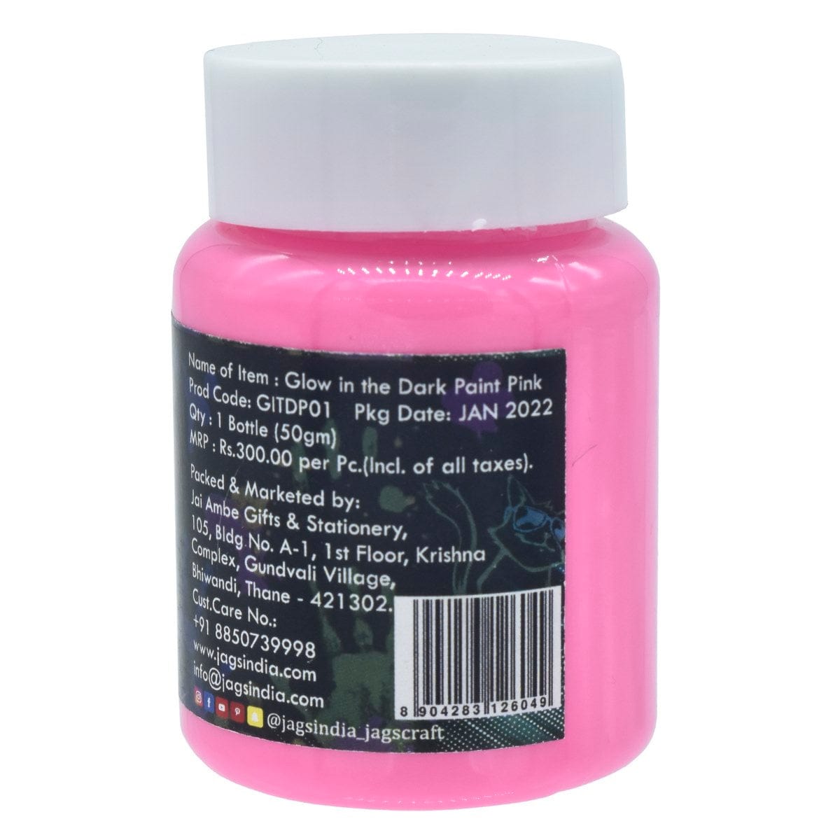 jags-mumbai Glow Powder & Pigment Glow In The Dark Paste 50gm Pink GITDP01
