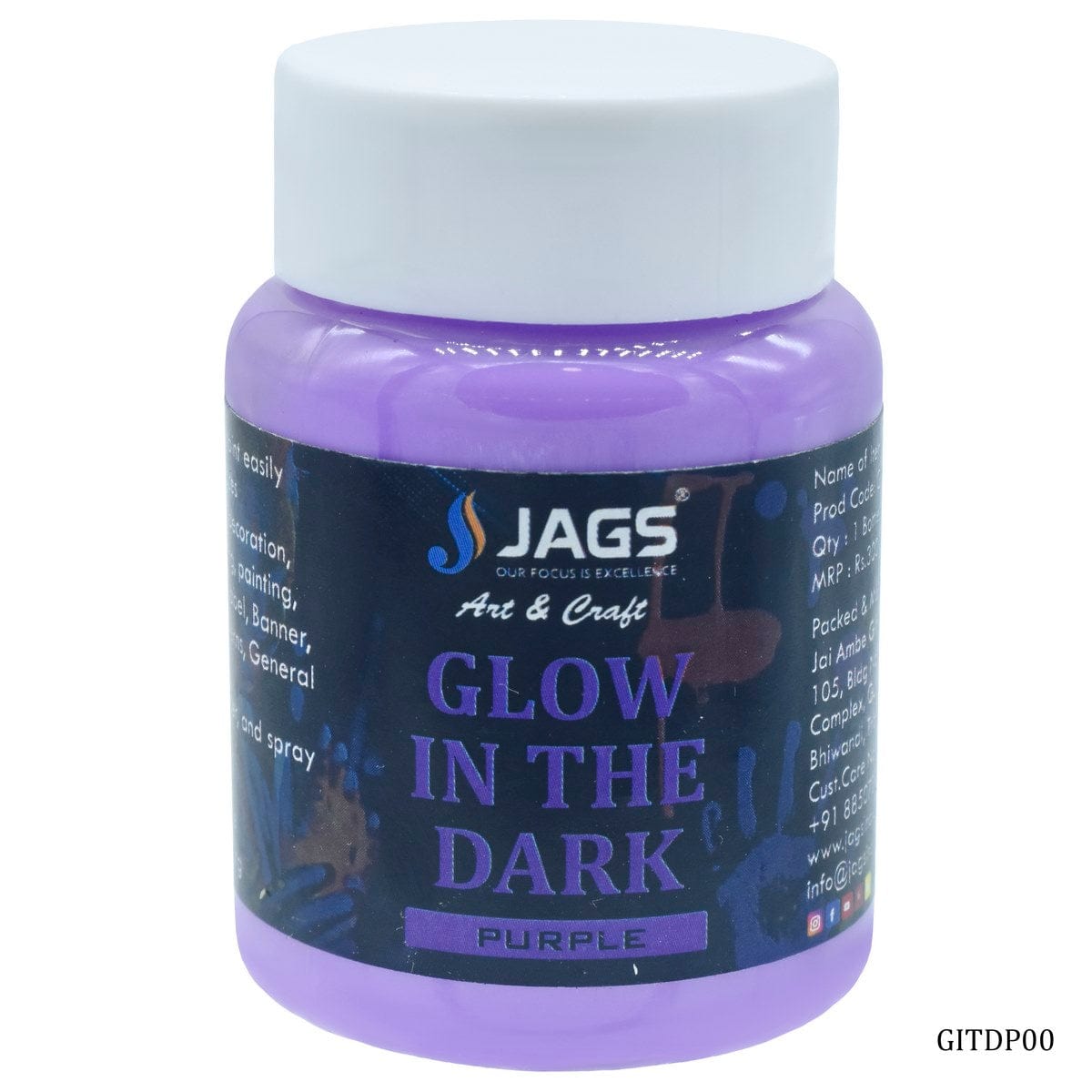 jags-mumbai Glow Powder & Pigment Glow In The Dark Paste 50gm Purple GITDP00