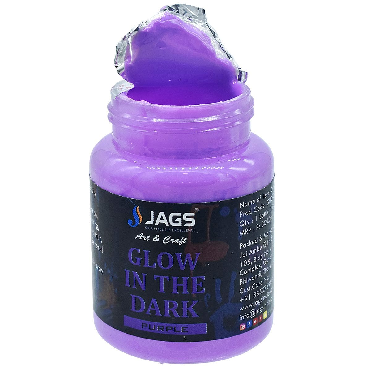 jags-mumbai Glow Powder & Pigment Glow In The Dark Paste 50gm Purple GITDP00