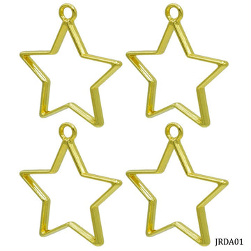 jags-mumbai Lamps & Lanterns Bezels frames for Resin (Pack of 4)- Golden Star