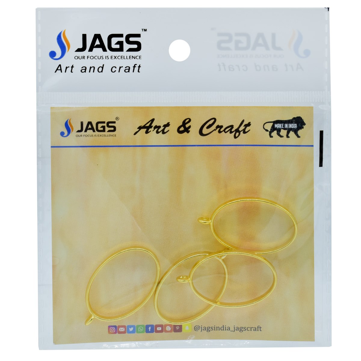 jags-mumbai Lamps & Lanterns Diy Metal Imitation 4Pcs Ovel Gold JRDA02